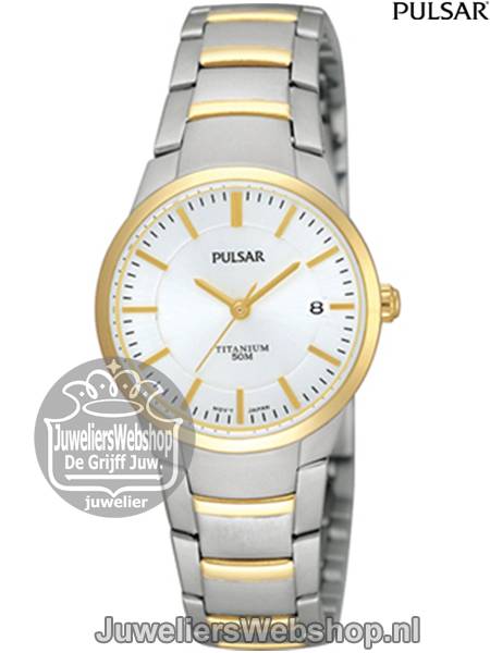 magnifiek Prelude Nauwkeurig Pulsar PH7128X1 Dames Horloge Titanium Bicolor