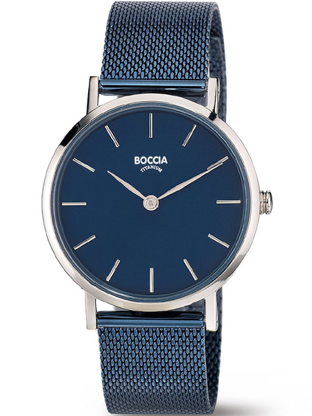Vrijstelling Omdat Ondenkbaar Boccia dames horloge 3281-07 titanium blauw