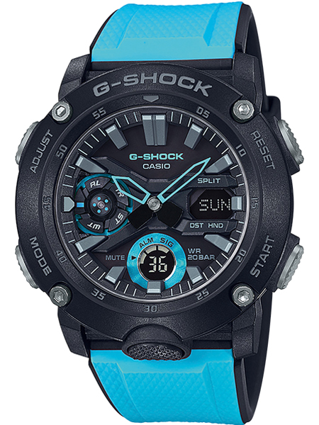 ouder te veel Verminderen Casio G-SHOCK GA-2000-1A2ER horloge zwart met blauw