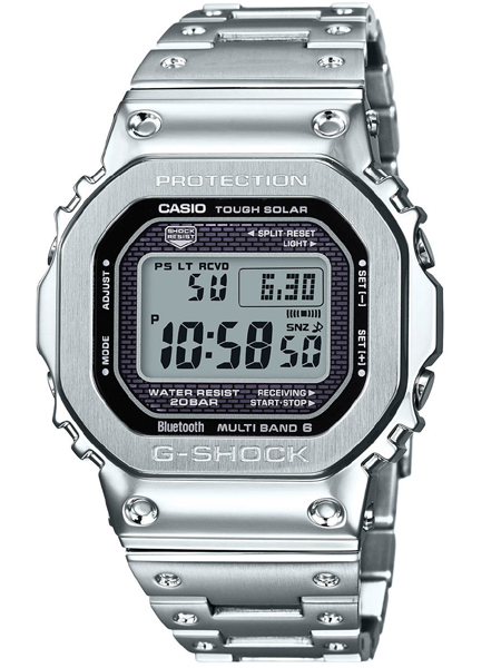 Aangenaam kennis te maken troon lijst Casio G-SHOCK GMW-B5000D-1ER Solar Bluetooth Full Metall horloge zilver