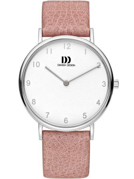Onmiddellijk Th gordijn Danish Design dames horloge IV20Q1173 staal met roze leren band