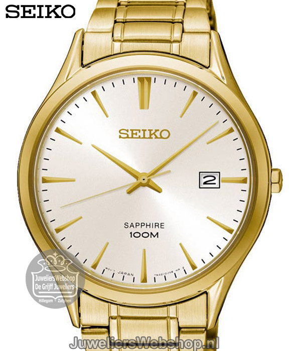 Eerbetoon verkorten Vijf Seiko horloge SGEH72P1 heren staal goudkleurig