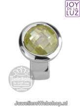 JOY de la LUZ Slide JS054 Stone Lime round Silver