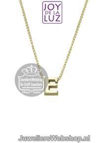 Joy de la Luz Yi-E gouden initials ketting met letter hanger E