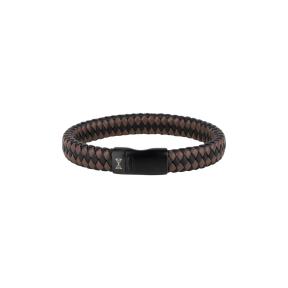 Aze Jewels Iron Single String Black-Brown-On-Black Armband 21cm AZ-BL005-O-210