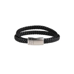 Aze Jewels Double Flat String Black Armband 21 cm AZ-BL006-A-210