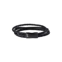 Aze Jewels Iron Four String Black-on-Black Armband 19,5 cm AZ-BL003-C-195