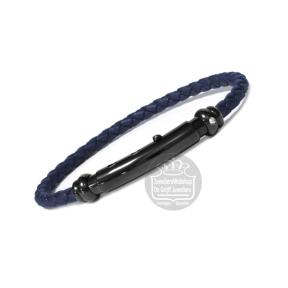 Borsari Armband Corda blauw leer met Diamant brcorda51bd