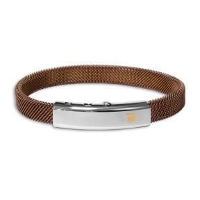 Borsari Armband Cosmo Bruin Staal met 18 karaat rosegoud brcos07g