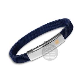 Borsari Armband Cosmo Blauw Staal met 18 karaat rosegoud brcos18g