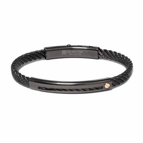 Borsari Armband Skema zwart met goud brsk04bb