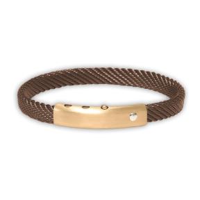 Borsari Armband trama bruin met goud brtra07y