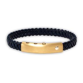 Borsari Armband trama blauw met goud brtra22y