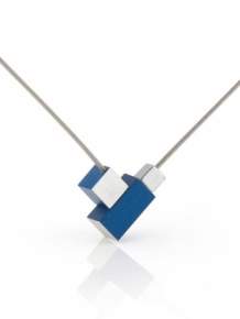 Clic collier staaldraad met aluminium hangers blauw