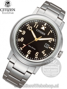 citizen eco drive sport horloge AW1620-81E zwart