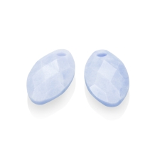 Sparkling Jewels Eardrops Earring Editions Facet Blue Lace Agate Ear Leaf EAGEM47-FCLF-S