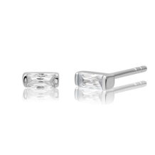 Sparkling Jewels Baguette Studs Silver White Flame EAS08-CZ01