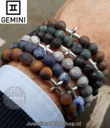 Gemini armband Cross mat grijs 17129 Large