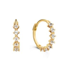 Jackie Gold Radiance White Topaz Hoops JKE24.440