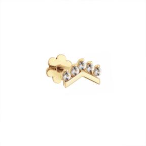 Jackie Gold V-Curve White Topaz Piercing JKP24.436