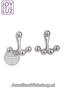 joy de la luz je008 earjacket caviar oorbellen zilver