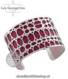 Les Georgettes Crocodile Armband Zilver 40mm