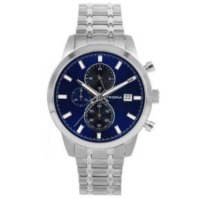 Prisma Herenhorloge P.1947 Traveller classic titanium blauw