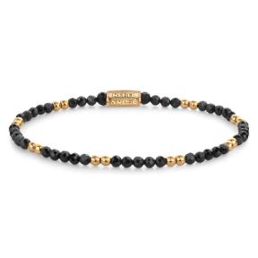 Rebel & Rose Armband RR-30004-G-M Black & Gold Glam Rocks 17,5cm