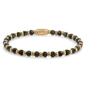 Rebel & Rose Armband RR-40159-G-S Mix Glass Rocks Leopard Gold 16,5cm