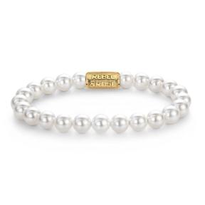 Rebel & Rose Armband RR-80111-G-S Pearl Gem Gold 16,5cm