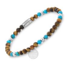 Rebel & Rose Armband RR-40109-S-S Mix Tiger Turquoise 16,5cm