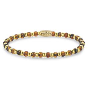 Rebel & Rose Armband RR-40146-G-S Mix Glass Rocks Tiger Gold 16,5cm