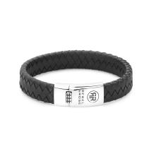 rebel & rose Braided Flat 925 Anthracite armband RR-L0153-S-L