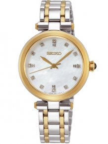 Seiko Dameshorloge SRZ532P1 Bicolor Parelmoer en Diamant