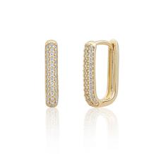 Sparkling Jewels Square Creolen Gold Huggies CZ EAG24