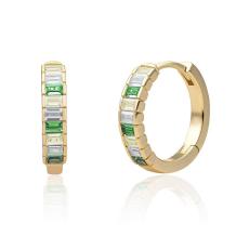 Sparkling Jewels Baguette Creolen Gold Huggies Green CZ EAG23-CZ03