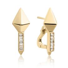 Sparkling Jewels Oorstekers Polished Pyramid Gold EAG27