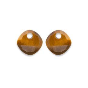 Sparkling Jewels Eardrops Tiger Eye Cushion Cut EAGEM09-CC