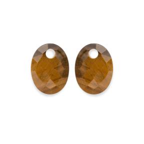 Sparkling Jewels Eardrops Tiger Eye Medium Oval EAGEM09-MO