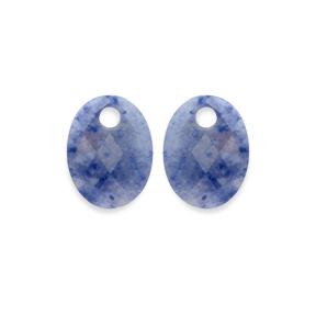 Sparkling Jewels Eardrops Blue Aventurine Medium Oval EAGEM37-MO