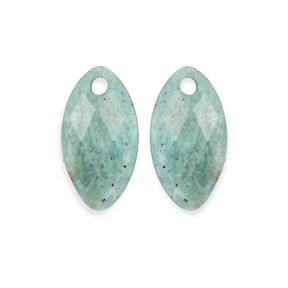 Sparkling Jewels Eardrops Rich Green Amazonite Ear Leaf EAGEM57-FCLF-S