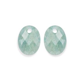 Sparkling Jewels Eardrops Rich Green Amazonite Medium Oval EAGEM57-MO