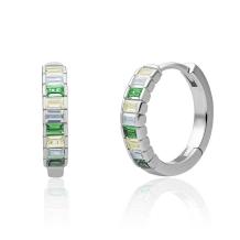Sparkling Jewels Baguette Creolen Huggies Green CZ EAS23-CZ03