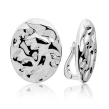 Sparkling Jewels Oorstekers Round Oval Clip Silver EAS26