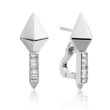 Sparkling Jewels Oorstekers Polished Pyramid Silver EAS27
