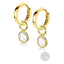 zinzi gold ZGCH391 zirconia creoolhangers goud