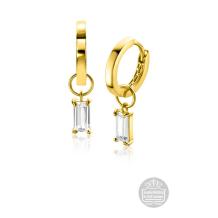 zinzi gold ZGCH424 zirconia creoolhangers goud