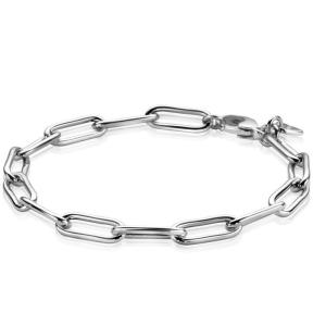 zinzi zia2286 armband paperclip schakel zilver