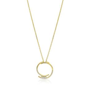 zinzi verguld collier met zirkonia hanger ZIC2645Y 